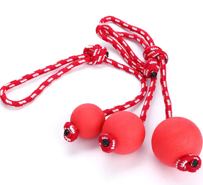Solid Ball/Rope Combo Toy For Good Dogs